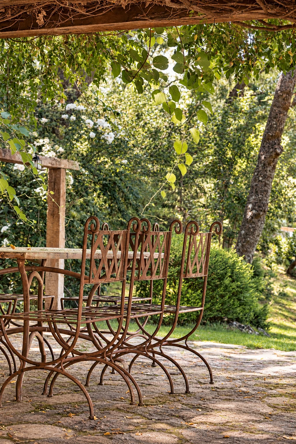 Outdoor seating corner at Villa El Arroyo