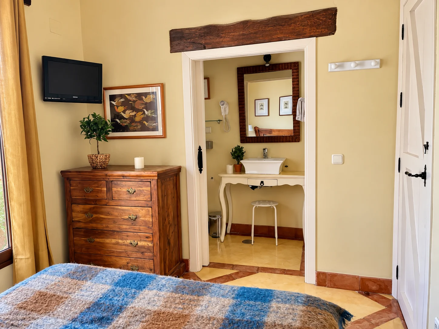Bedroom at Villa Los Madroños overlooking the woods