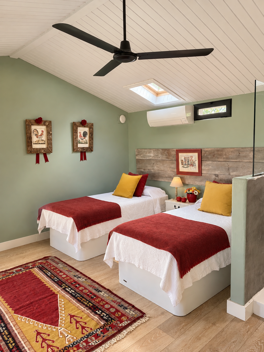 Twin bedroom at Villa Las Cuadras