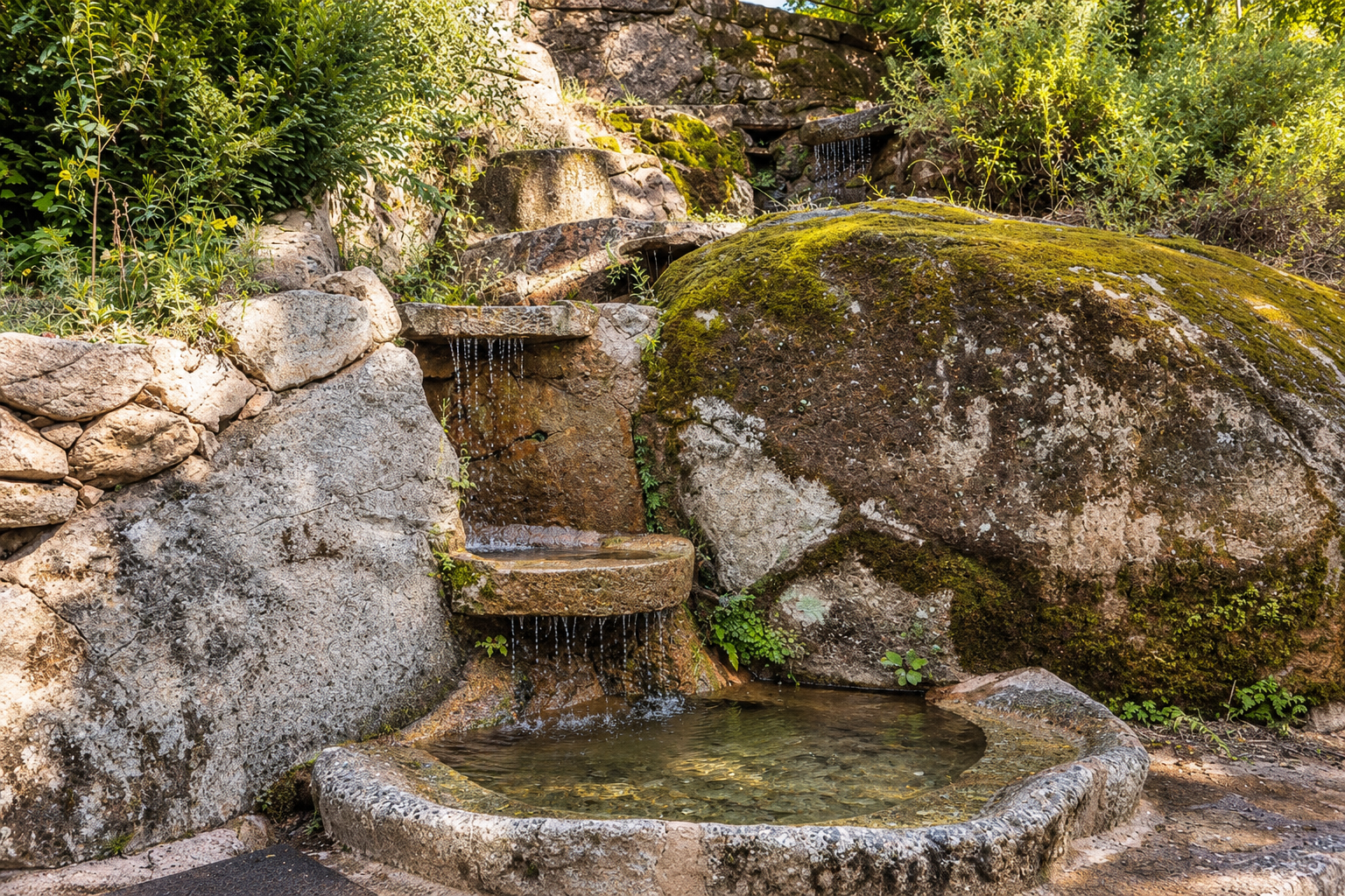 Waterfall among rocks in the Chilla surroundings