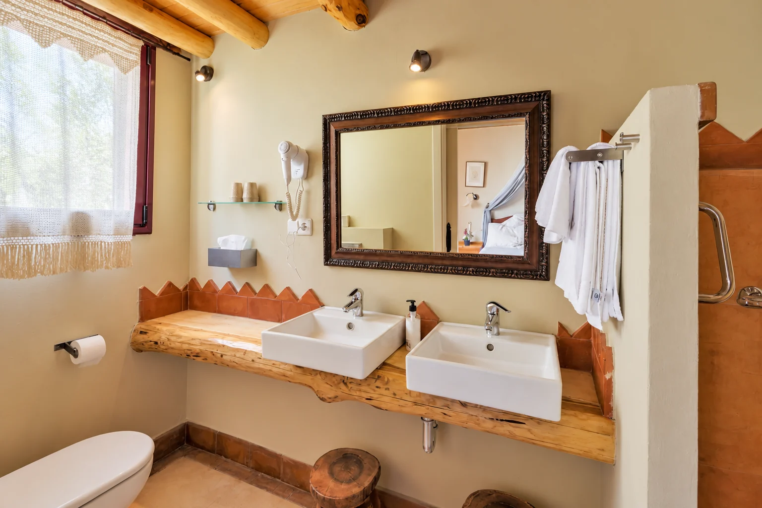Bathroom at Villa Los Robles with double washbasin