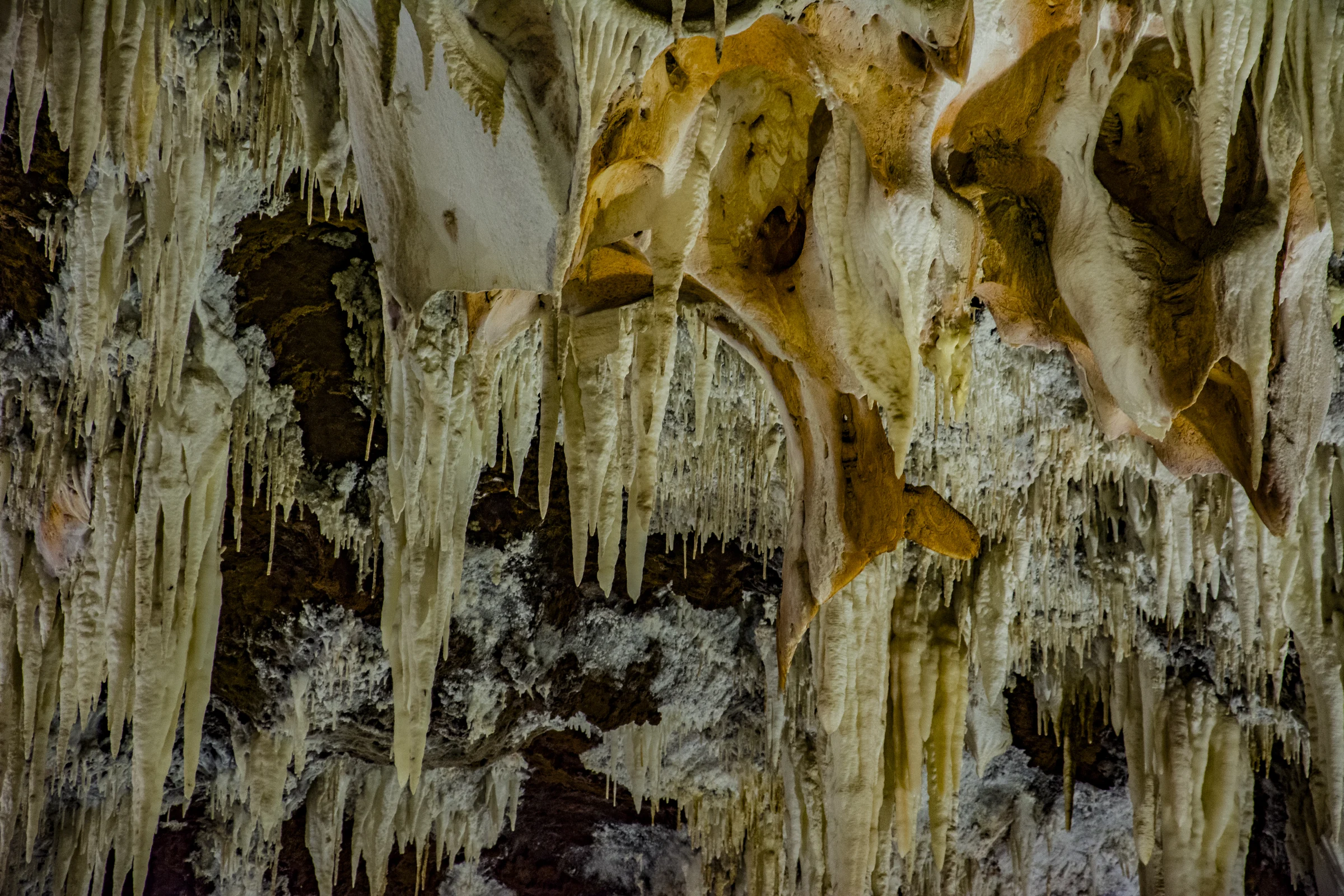 Geological formations inside the Cuevas del Águila