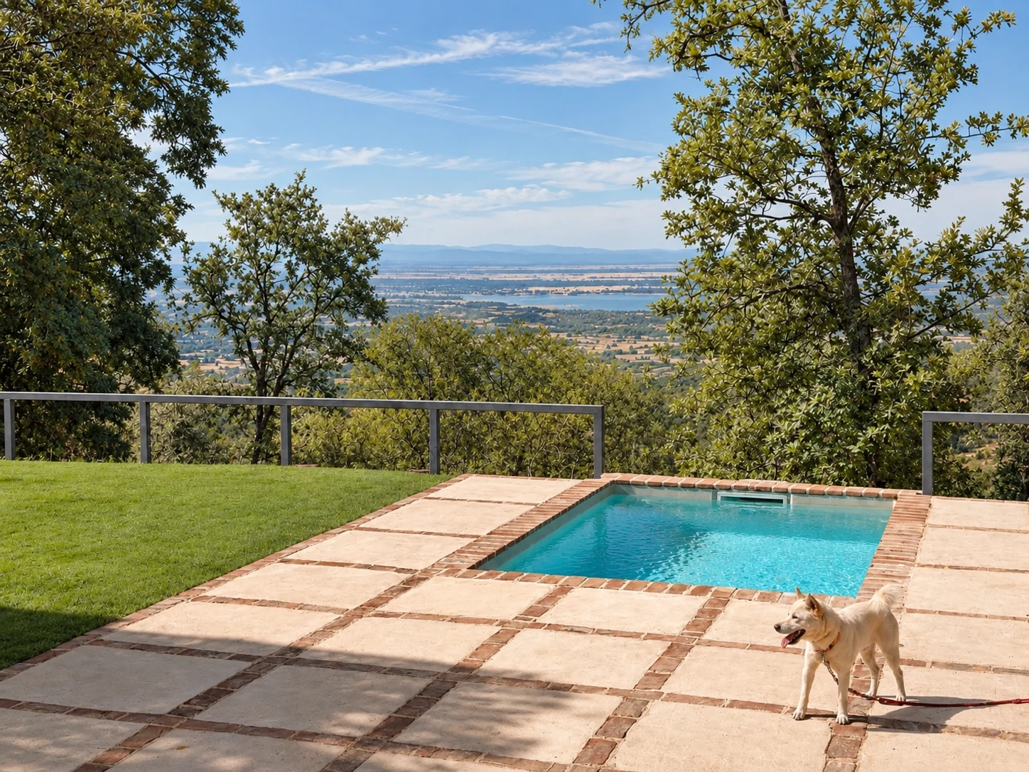 Pool at Villa La Palmera with views over the valley