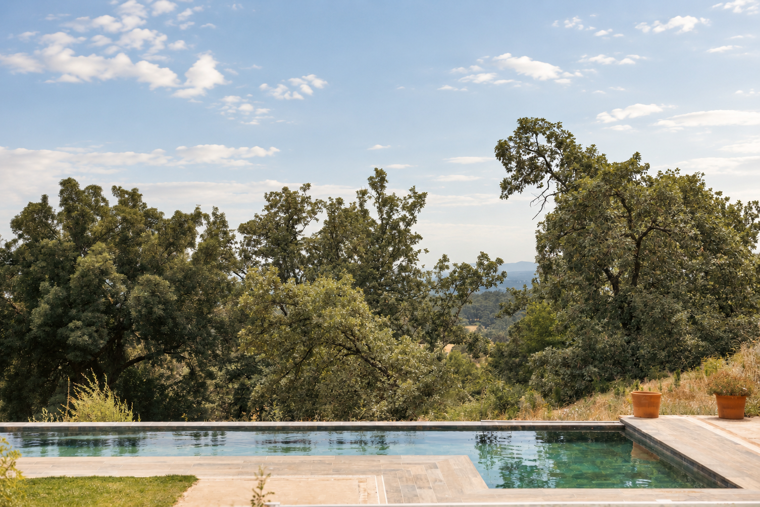 Pool at Villa Las Cuadras overlooking the valley