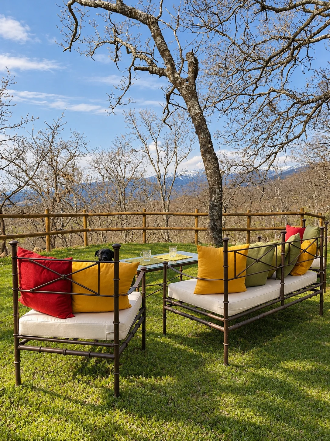 Colourful seats with views from Villa Los Robles