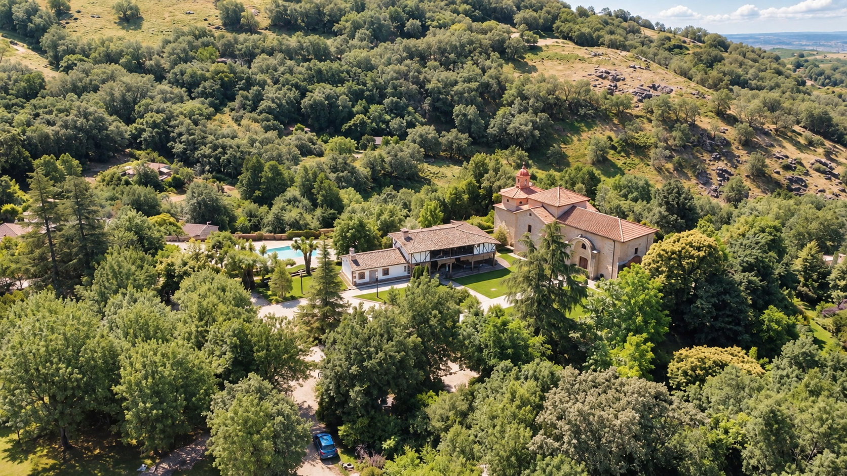 Aerial view of the Chilla complex and its landscape