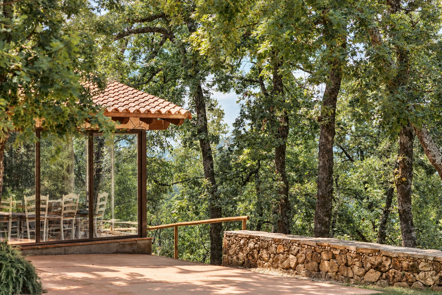 Terrace at Villa El Bosque among the trees