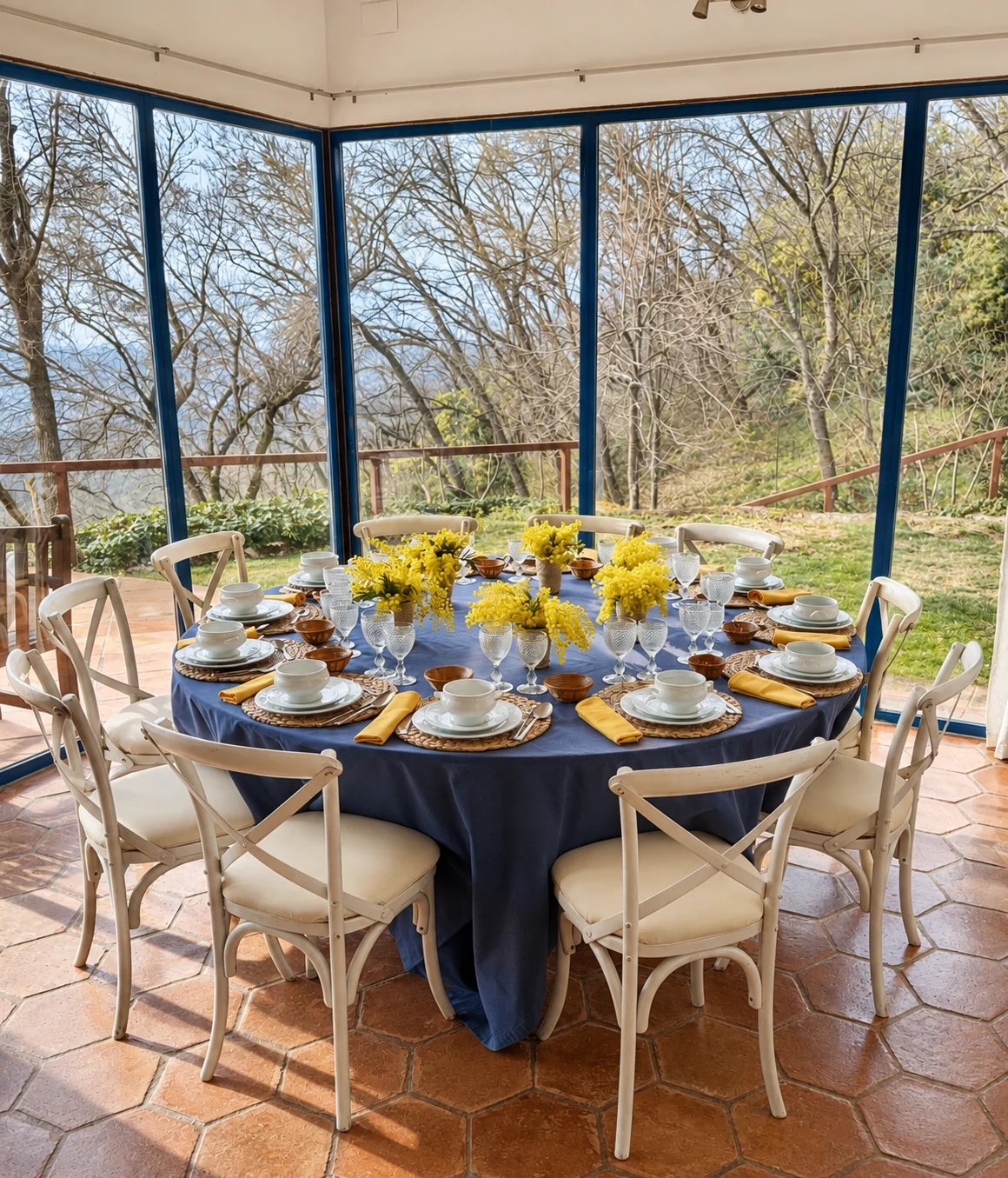 Glazed dining room set at Villa El Arroyo