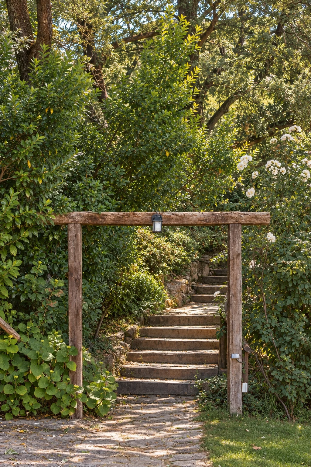Stone access path at Villa El Arroyo